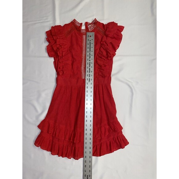 Hello Molly Ruffle Mini dress Red, Sz Small - Picture 6 of 9